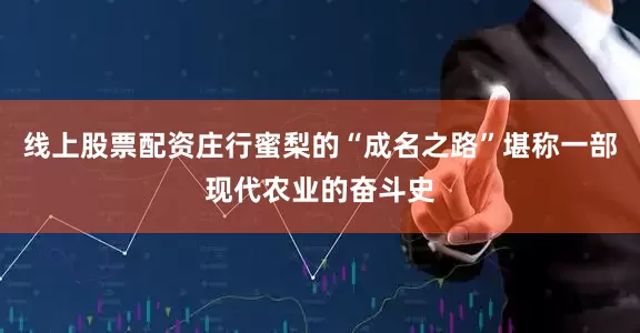 线上股票配资庄行蜜梨的“成名之路”堪称一部现代农业的奋斗史